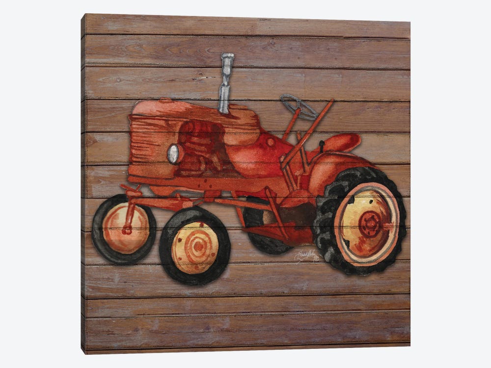 Tractor on Wood II by Elizabeth Medley 1-piece Art Print