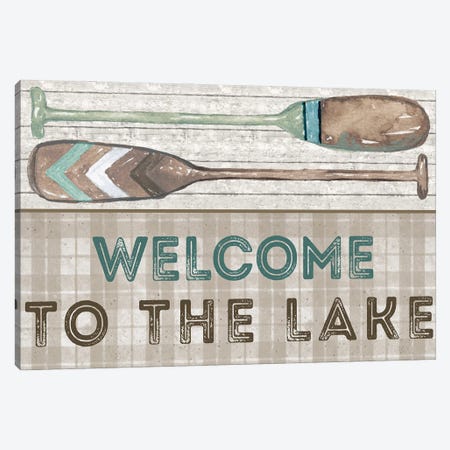 Welcome to the Lake Canvas Print #EMD71} by Elizabeth Medley Canvas Print