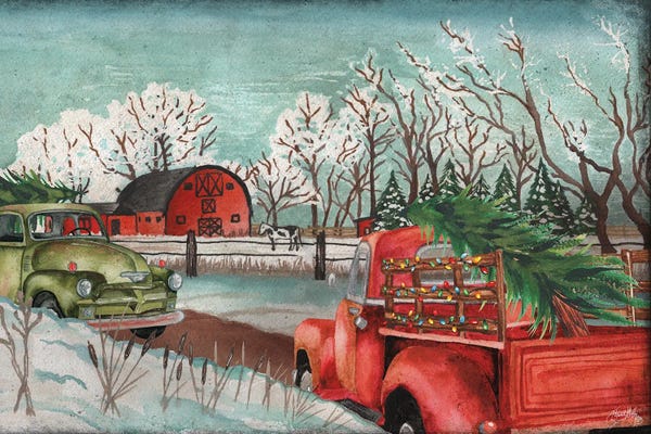 Scenes Of The Season: Winter Time on the Farm with Lights by Elizabeth Medley