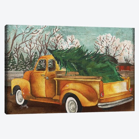 Yellow Truck and Tree III Canvas Print #EMD73} by Elizabeth Medley Canvas Print