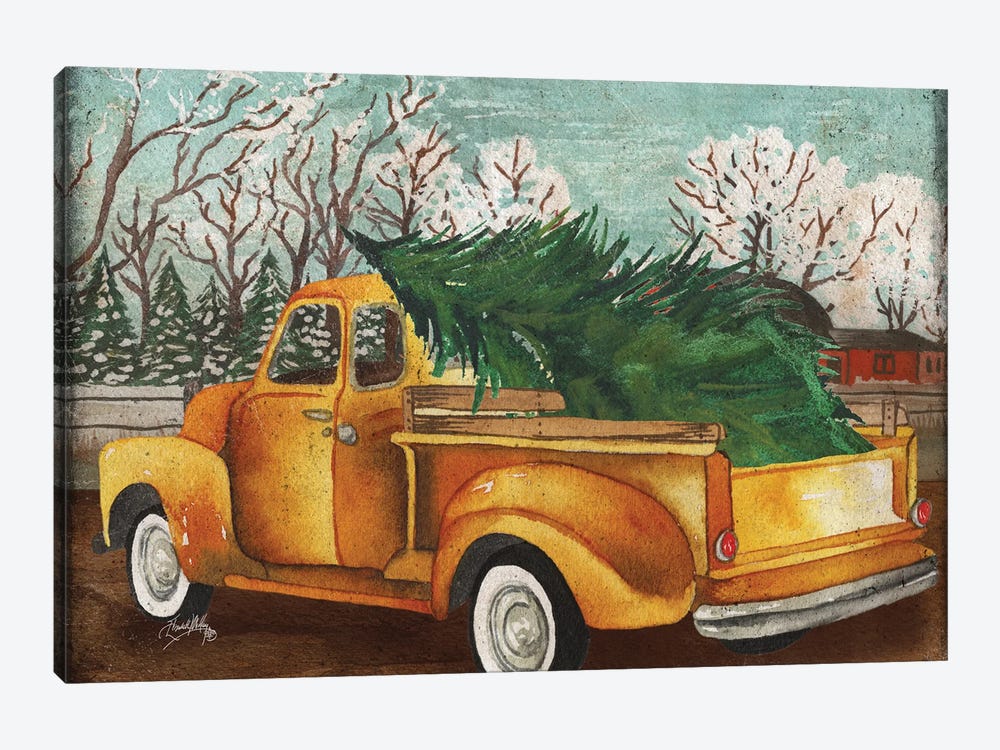 Yellow Truck and Tree III by Elizabeth Medley 1-piece Canvas Art