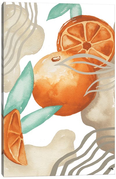 Art Deco Orange Canvas Art Print - Orange Art