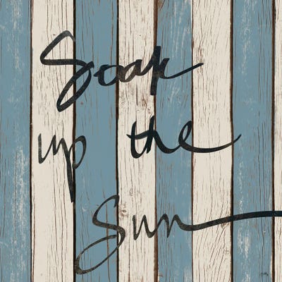 Beach Words I by Elizabeth Medley framed canvas print