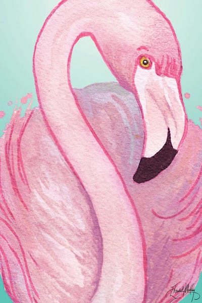 Flamingo Portrait by Elizabeth Medley metal wall art