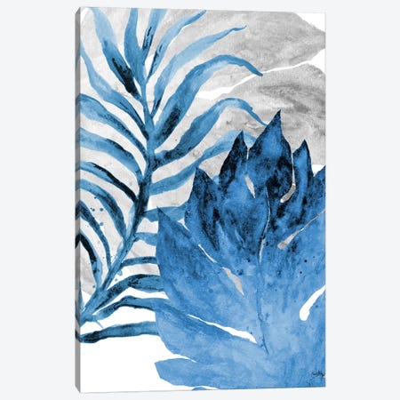 Blue Fern and Leaf I Canvas Print #EME111} by Elizabeth Medley Canvas Art Print