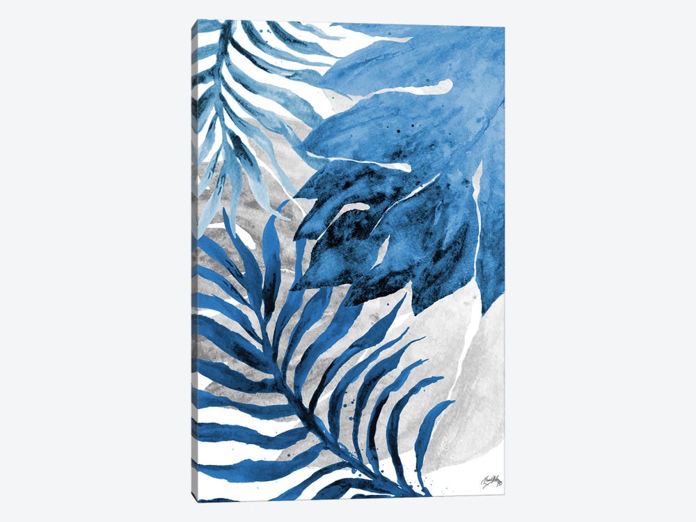 Blue Fern and Leaf II by Elizabeth Medley 1-piece Canvas Wall Art