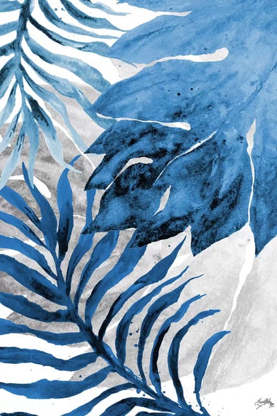Ferns: Blue Fern and Leaf II by Elizabeth Medley