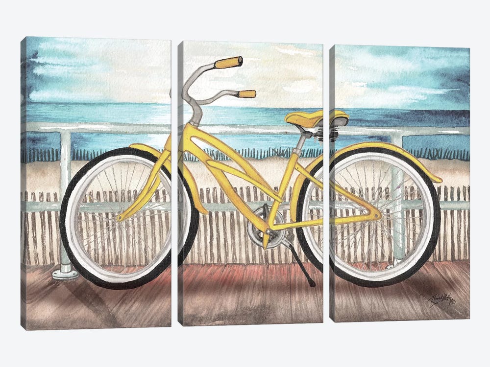 Coastal Bike Rides by Elizabeth Medley 3-piece Canvas Art Print