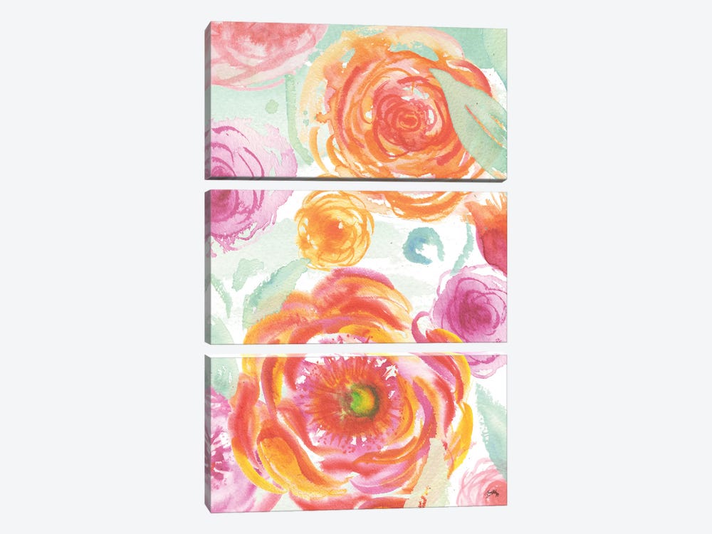 Colorful Roses II by Elizabeth Medley 3-piece Canvas Artwork