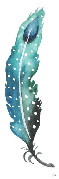 Feathers: Dotted Blue Feather I by Elizabeth Medley