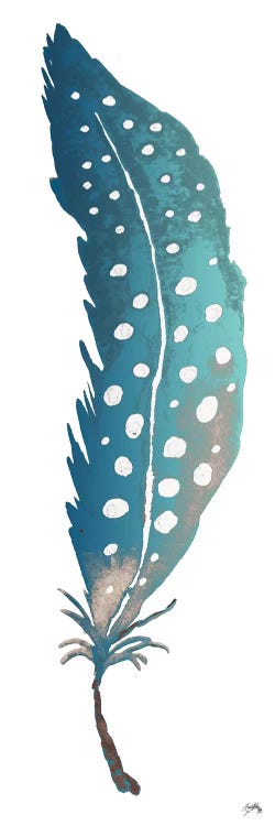 Dotted Blue Feather II by Elizabeth Medley wall art