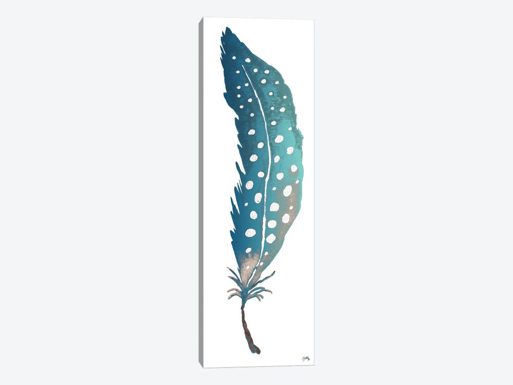 Dotted Blue Feather II by Elizabeth Medley 1-piece Canvas Print