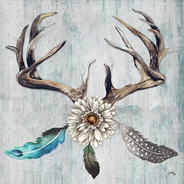 Elizabeth Medley: Feathery Antlers I by Elizabeth Medley