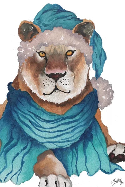 Fierce Holiday Tiger by Elizabeth Medley canvas print