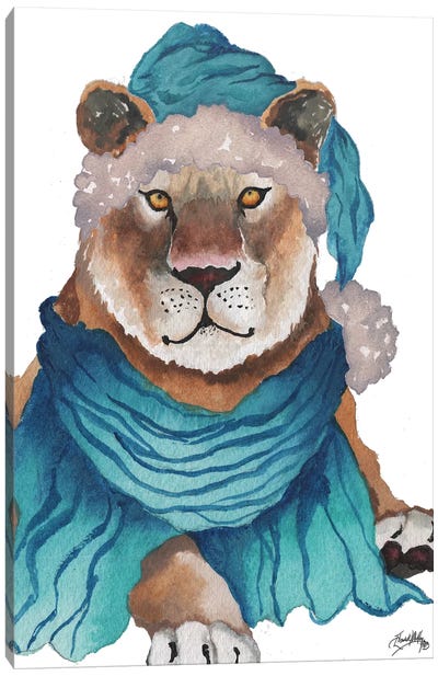 Fierce Holiday Tiger Canvas Art Print - Elizabeth Medley