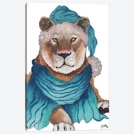 Fierce Holiday Tiger Canvas Print #EME136} by Elizabeth Medley Canvas Art