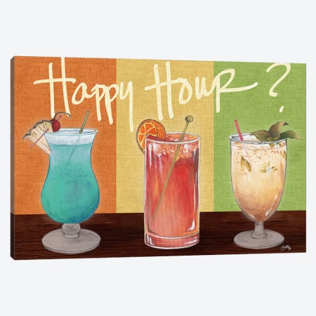 Happy Hour Drinks Canvas Print #EME142} by Elizabeth Medley Canvas Art