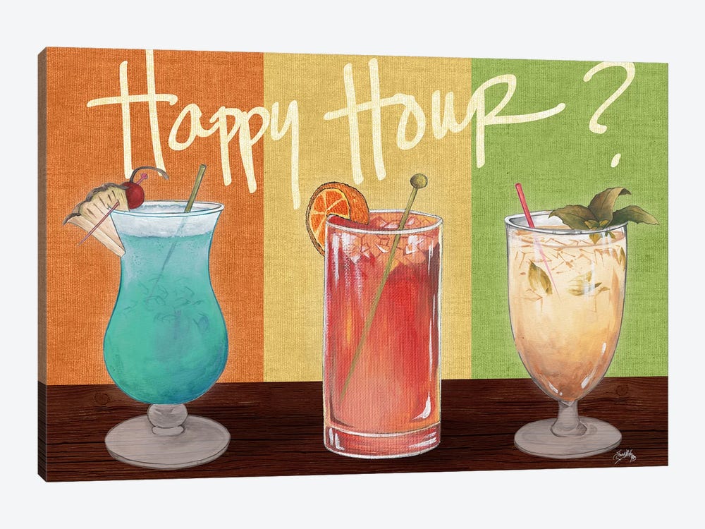 Happy Hour Drinks by Elizabeth Medley 1-piece Canvas Art Print