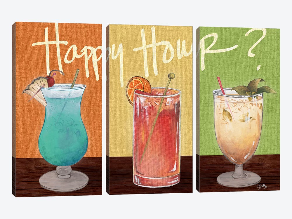 Happy Hour Drinks by Elizabeth Medley 3-piece Art Print