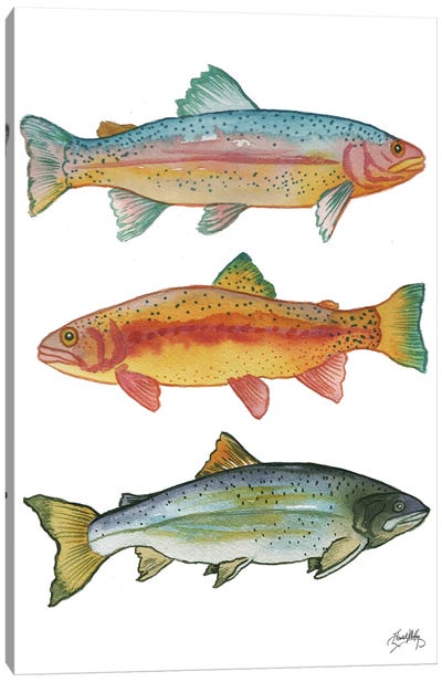 Lake Fishing Canvas Art Print - Elizabeth Medley