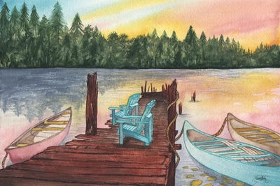 Lake Sunsets by Elizabeth Medley multi panel art