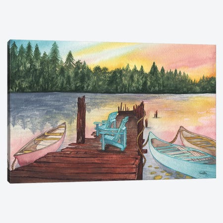 Lake Sunsets Canvas Print #EME151} by Elizabeth Medley Art Print
