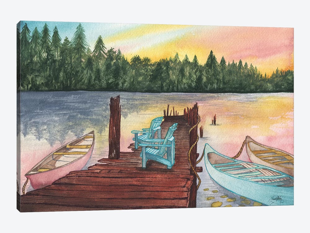 Lake Sunsets by Elizabeth Medley 1-piece Canvas Art Print