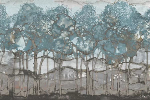 Elizabeth Medley: Muted Watercolor Forest by Elizabeth Medley