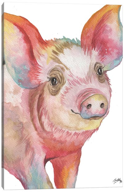 Pig I Canvas Art Print - Elizabeth Medley