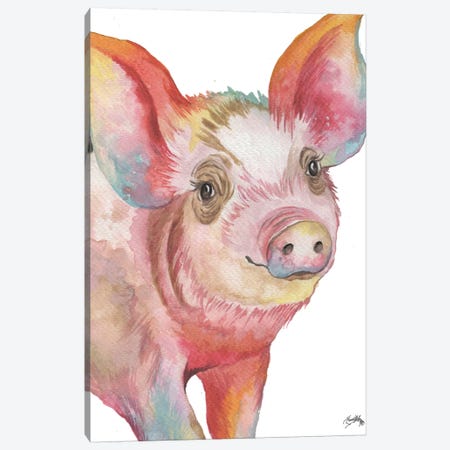Pig I Canvas Print #EME159} by Elizabeth Medley Canvas Art Print