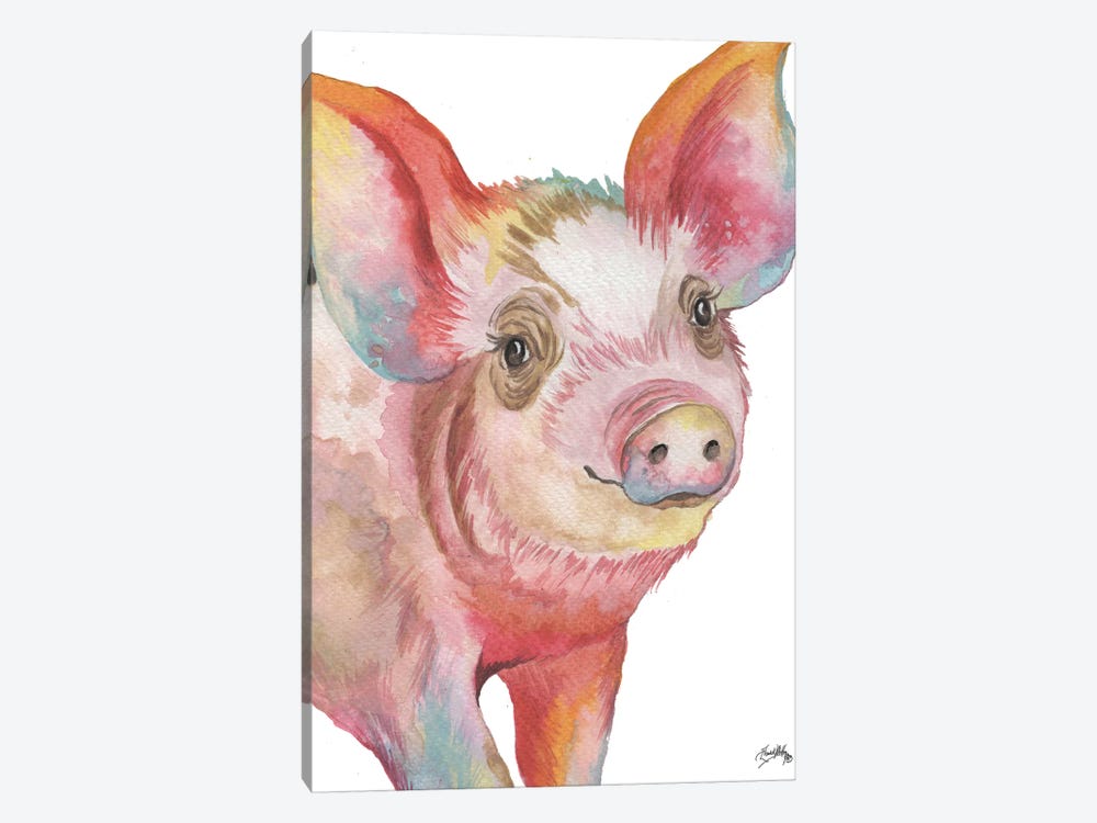 Pig I by Elizabeth Medley 1-piece Canvas Print