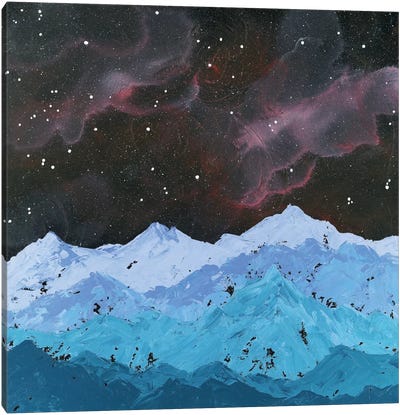 Space Mountains Canvas Art Print - Mountain Art