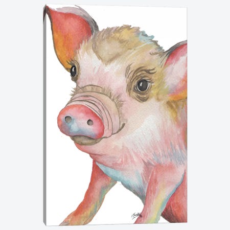 Pig II Canvas Print #EME160} by Elizabeth Medley Canvas Art