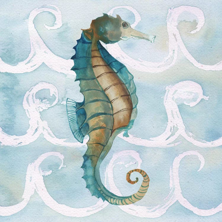 Sea Creatures on Waves II by Elizabeth Medley wall art