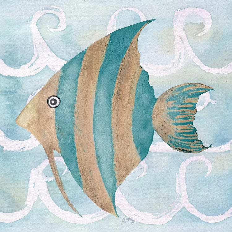 Sea Creatures on Waves IV by Elizabeth Medley wall art