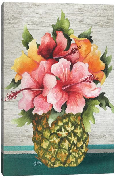 Tropical Bouquet Canvas Art Print - Pineapple Art