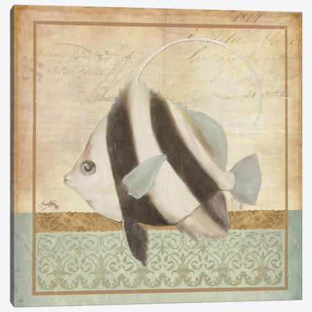 Vintage Fish I Canvas Print #EME177} by Elizabeth Medley Canvas Artwork