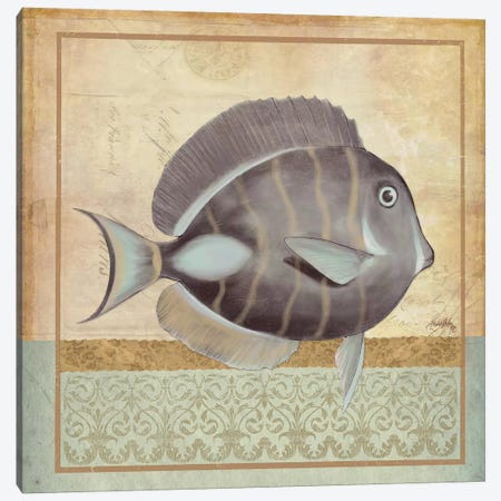 Vintage Fish II Canvas Print #EME178} by Elizabeth Medley Art Print