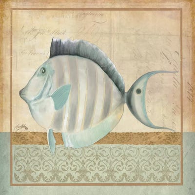 Vintage Fish III by Elizabeth Medley canvas print
