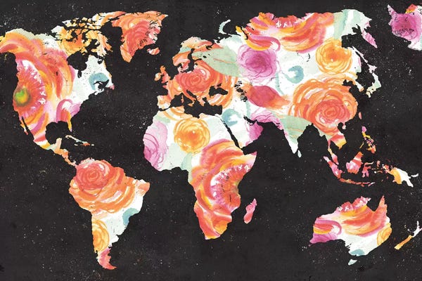 Abstract Maps: World Florals by Elizabeth Medley