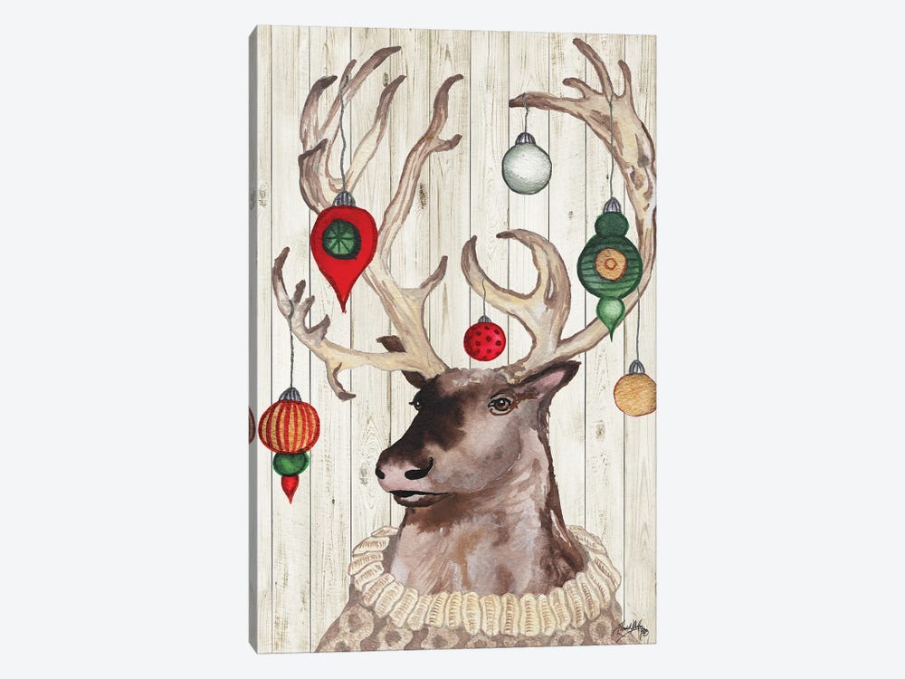 Christmas Reindeer I by Elizabeth Medley 1-piece Canvas Art