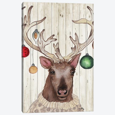 Christmas Reindeer II Canvas Print #EME199} by Elizabeth Medley Canvas Print