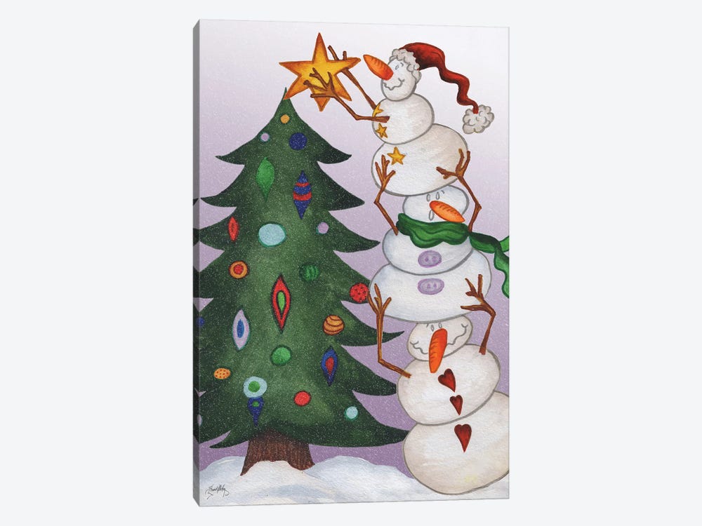 Decorating Snowmen by Elizabeth Medley 1-piece Art Print
