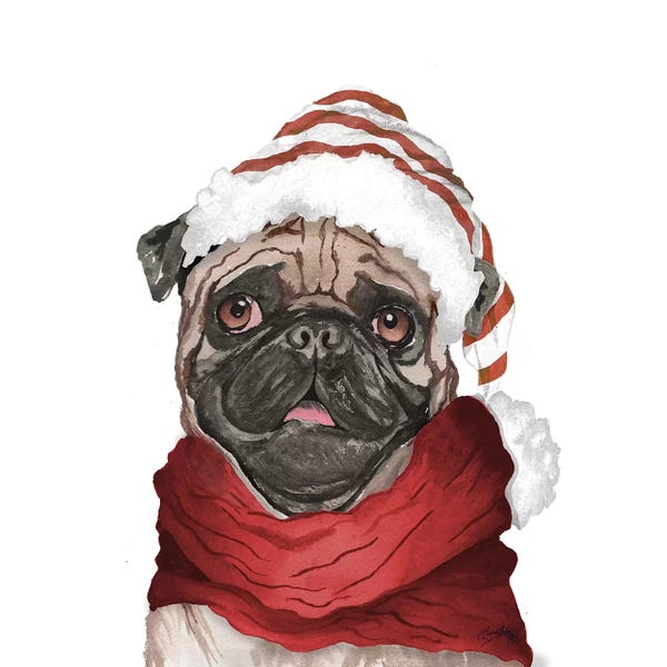 Christmas Animals: Holiday Pug by Elizabeth Medley