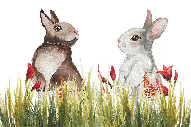 Bunnies Among The Flowers I