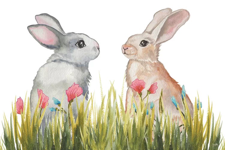 Bunnies Among The Flowers II by Elizabeth Medley wall art