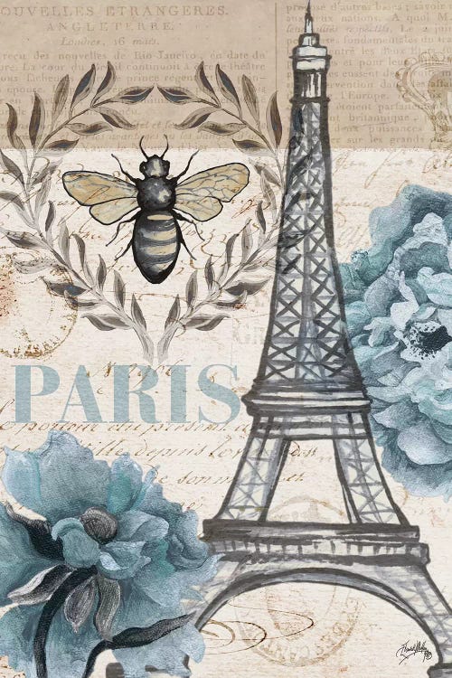Paris Bee I Art Print by Elizabeth Medley | iCanvas
