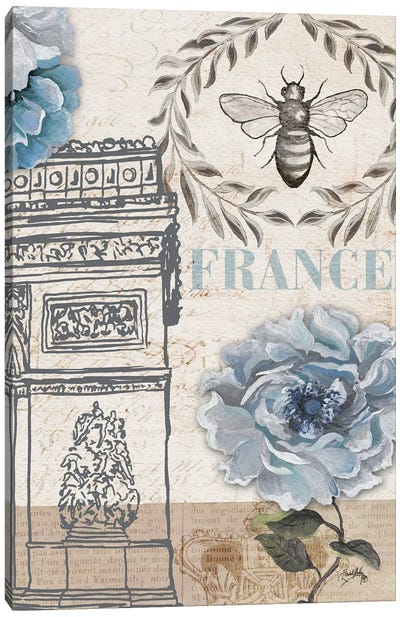 Paris Bee II Canvas Art Print - Famous Monuments & Sculptures