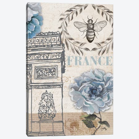 Paris Bee II Canvas Print #EME219} by Elizabeth Medley Canvas Art