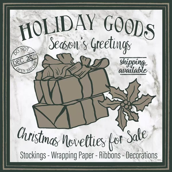 Elizabeth Medley: Taupe Christmas Sign III by Elizabeth Medley